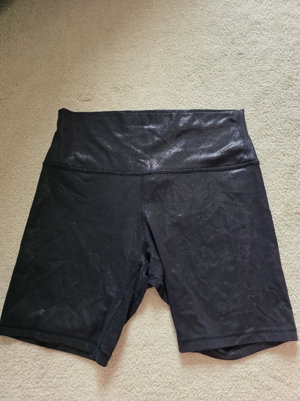 Shiney Black Lulu Bike Shorts